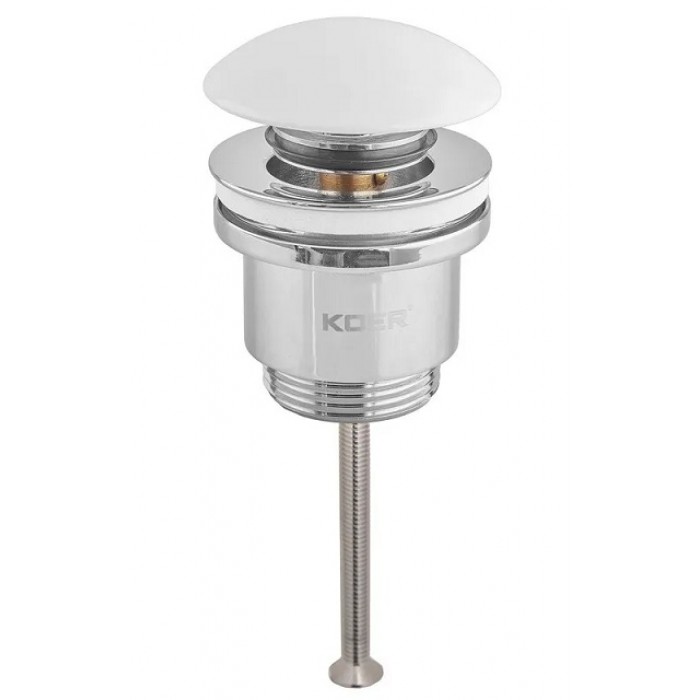 Донный клапан для раковины Koer PW-01-11 Click-Clack белый керамика (KR3405) универсальный