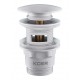 Донный клапан для раковины Koer PW-03-03 Click-Clack белый KR3395 с переливом
