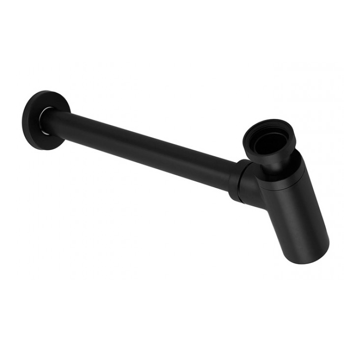 Сифон латунный для умывальника KOER BT-01-05 черный (под донный клапан) 1 1/4'' (KR3410)