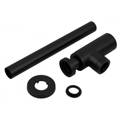Сифон латунный для умывальника KOER BT-01-05 черный (под донный клапан) 1 1/4'' (KR3410)