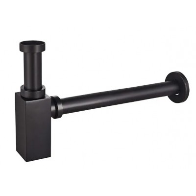 Сифон латунный для умывальника KOER BT-02-05 черный (под донный клапан) 1 1/4'' (KR3412)