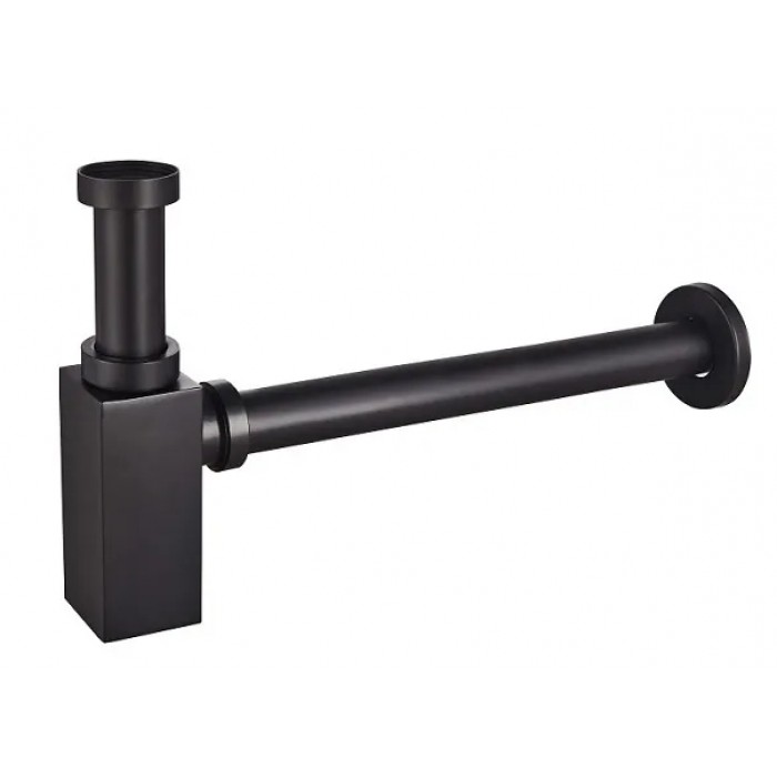 Сифон латунный для умывальника KOER BT-02-05 черный (под донный клапан) 1 1/4'' (KR3412)