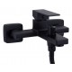 Смеситель для ванны Qtap Gemini QTGEM259BLM45682 Black Matt (c душевым гарнитуром) 