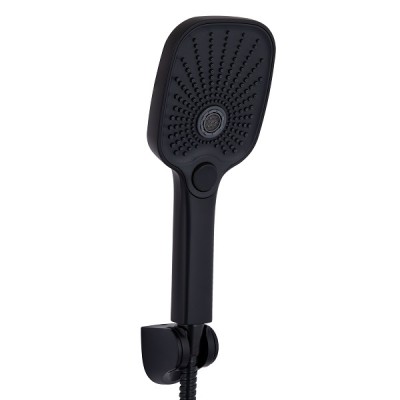 Смеситель для ванны Qtap Gemini QTGEM259BLM45682 Black Matt (c душевым гарнитуром) 