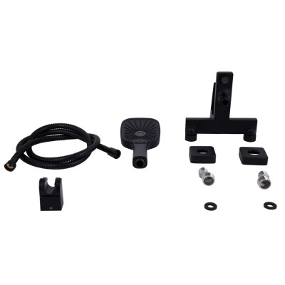 Смеситель для ванны Qtap Gemini QTGEM259BLM45682 Black Matt (c душевым гарнитуром) 