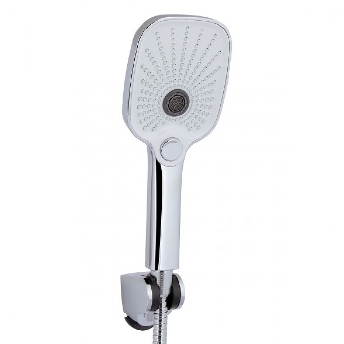 Смеситель для ванны Qtap Gemini QTGEM259CRW45683 Chrome/White (c душевым гарнитуром) 