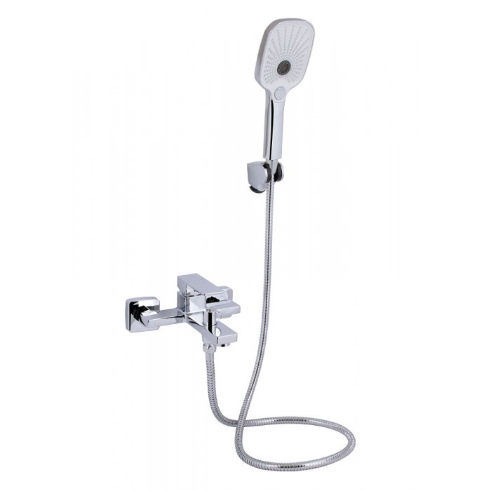 Смеситель для ванны Qtap Gemini QTGEM259CRM45681 Chrome (c душевым гарнитуром) 