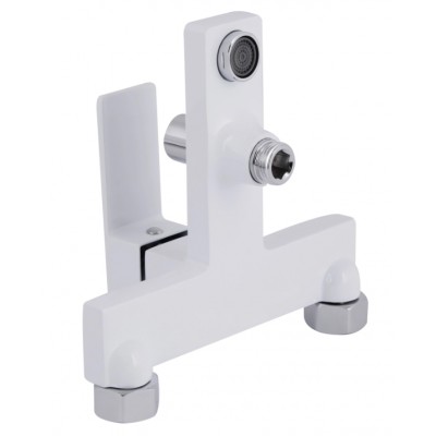 Смеситель для ванны Qtap Gemini QTGEM259CRW45683 Chrome/White (c душевым гарнитуром) 