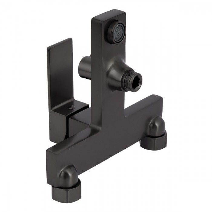 Смеситель для ванны Qtap Gemini QTGEM259GMB45684 Gunmetal Black PVD (c душевым гарнитуром) 
