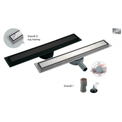 Душевой трап из нержавеющей стали KOER FD29-70x300 (AC0621) под плитку