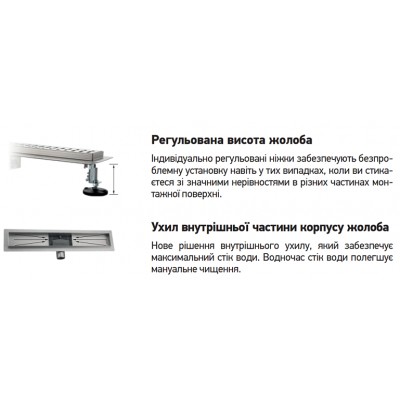 Душевой трап из нержавеющей стали KOER FD29-70x300 (AC0621) под плитку
