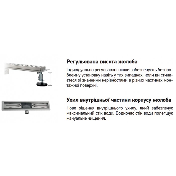 Душевой трап из нержавеющей стали KOER FD29-70x300 (AC0621) под плитку