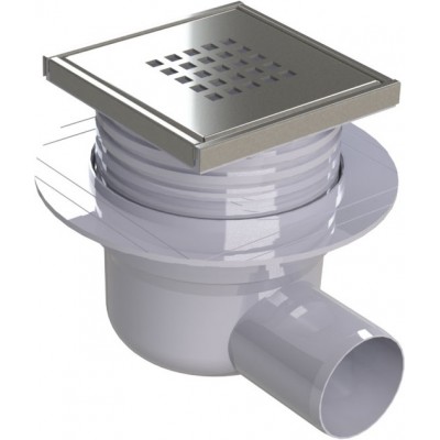 Зливний трап Prevex CUBO 106х106 d50 з боковим стоком