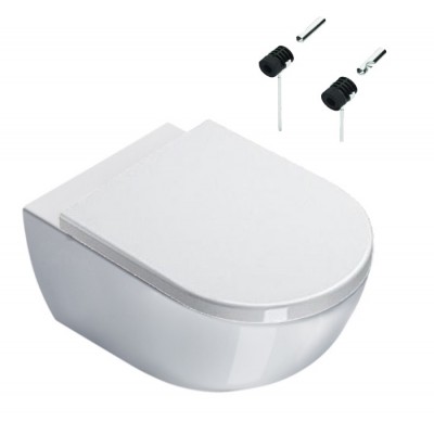 Подвесной унитаз Catalano Sfera 54 1VSF54R00+5SCSTF000+5KFST00 с крышкой и креплением
