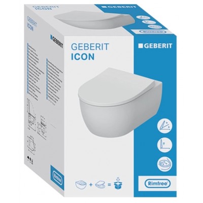 Подвесной безободковый унитаз Geberit iCon Rimfree 501.664.00.1