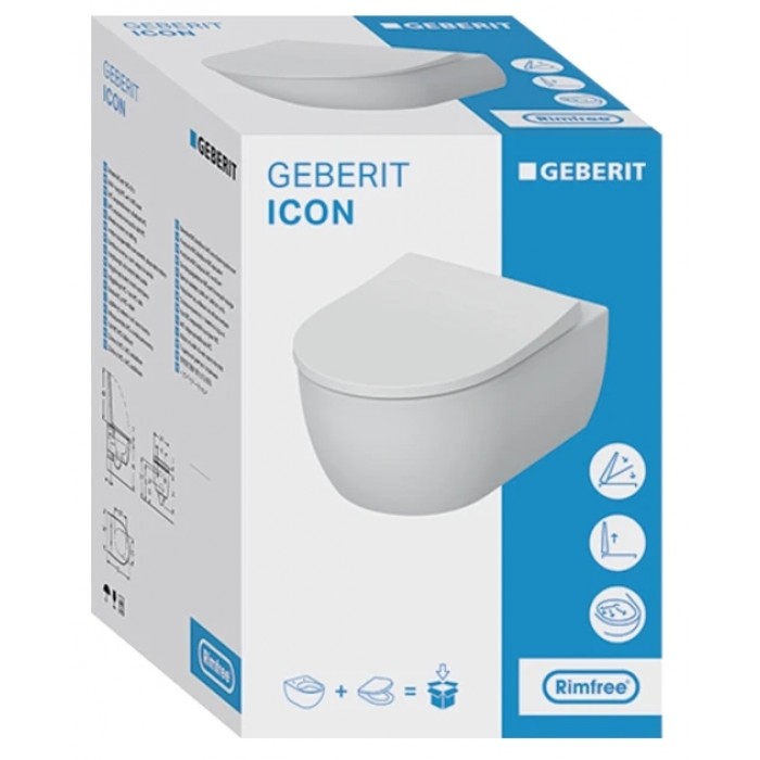 Підвісний безободковий унітаз Geberit iCon Rimfree 501.664.00.1