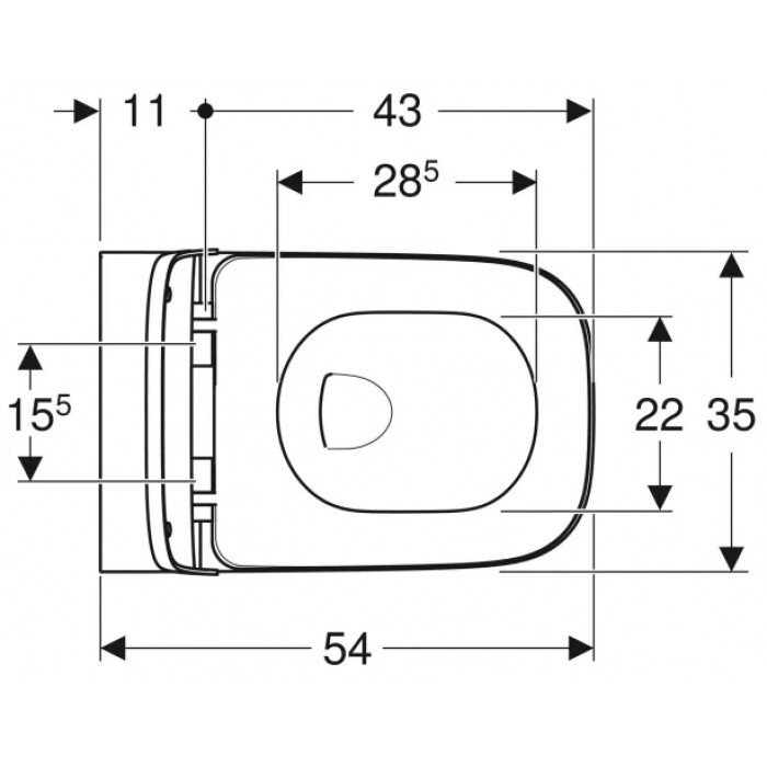 Подвесной безободковый унитаз Geberit Smyle Square Rimfree 500.683.00.2 Подвесной безободковый унитаз Geberit Smyle Square Rimfree 500.683.00.2