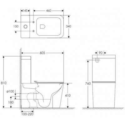 Унитаз-компакт Imprese BILOVEC Rimless i11141