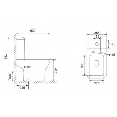 Унитаз-компакт Imprese RUBIN Rimless c06209903