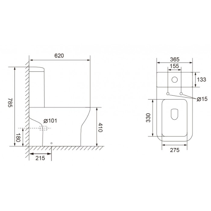 Унітаз-компакт Imprese RUBIN Rimless c06209903