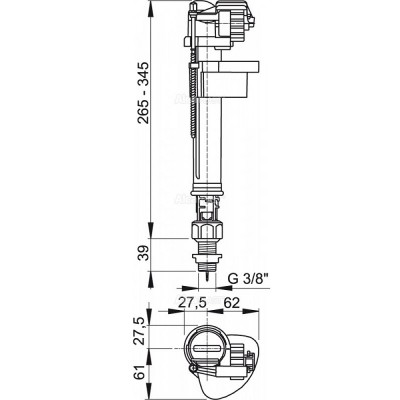 Наполнительный клапан AlcaPlast A17 1/2" (нижнее подключение)