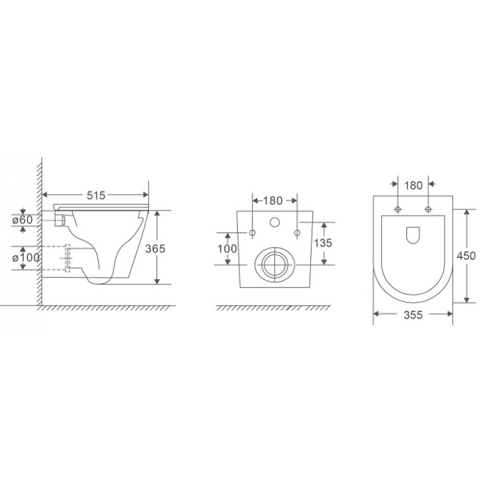 Підвісний безободковий унітаз Mixxus Premium Bevel-0301-R (MP6470)