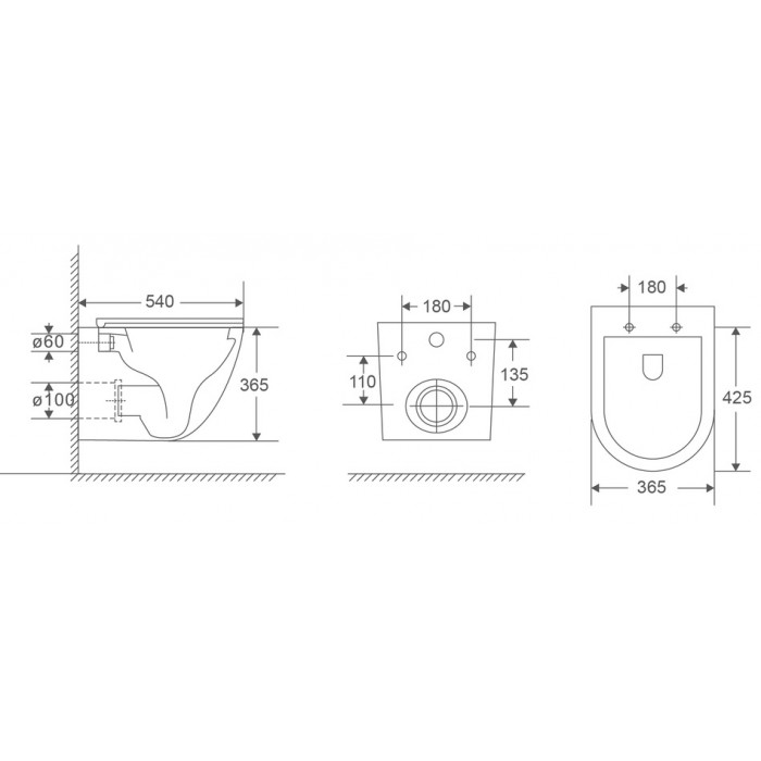 Підвісний безободковий унітаз Mixxus Premium Ellipse-0304-R (MP6466)