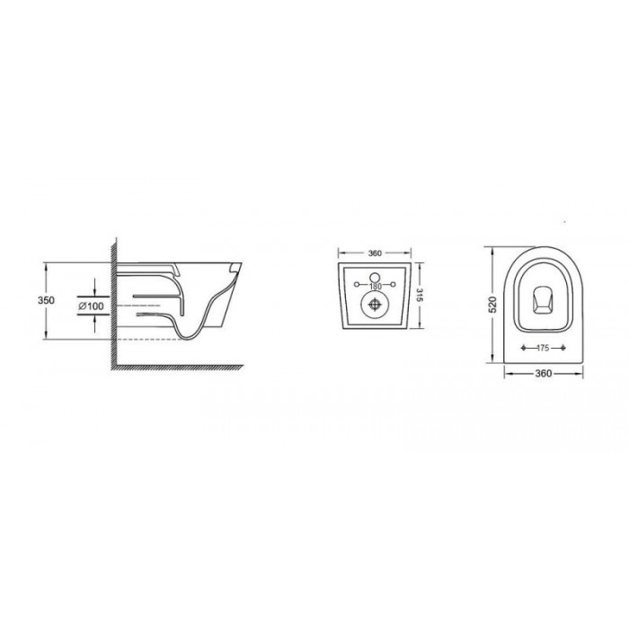 Подвесной безободковый унитаз Qtap Jay QT07335176W Подвесной безободковый унитаз Qtap Jay QT07335176W