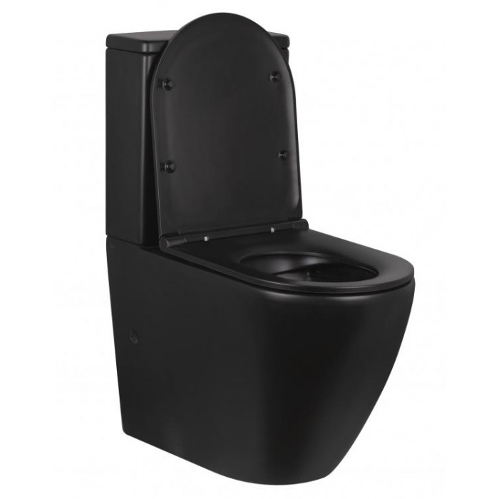 Напольный безободковый унитаз Qtap Robin Matt Black Напольный безободковый унитаз Qtap Robin Matt Black