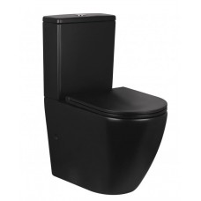 Напольный безободковый унитаз Qtap Robin QT13222141ARMB Matt Black