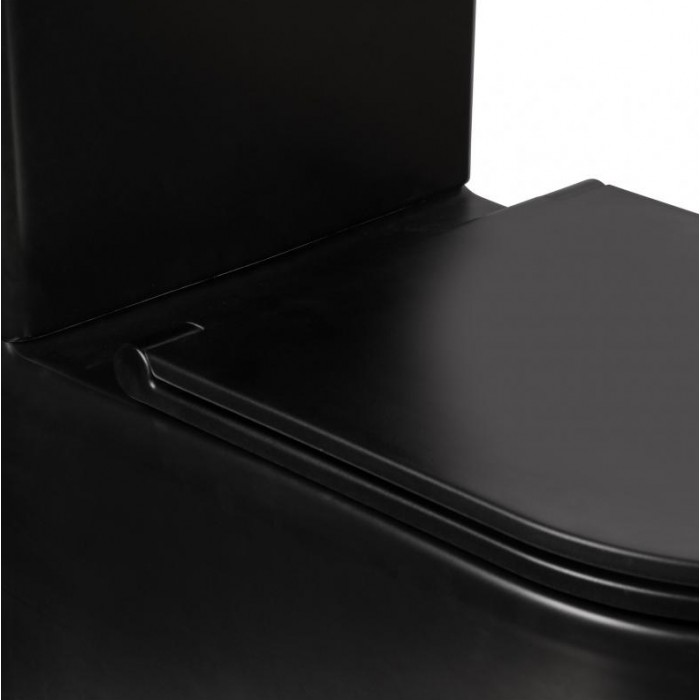 Напольный безободковый унитаз Qtap Robin Matt Black Напольный безободковый унитаз Qtap Robin Matt Black