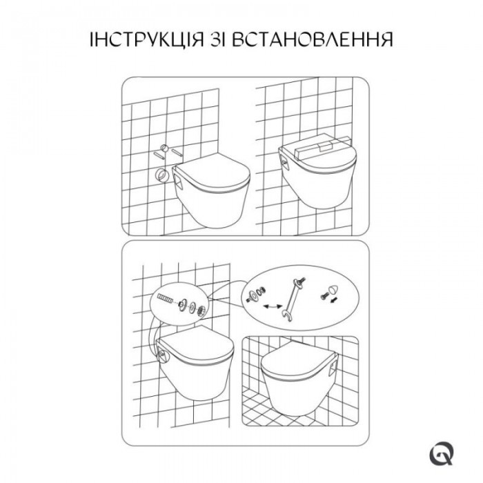 Подвесной безободковый унитаз Qtap Robin QT13332141ERW