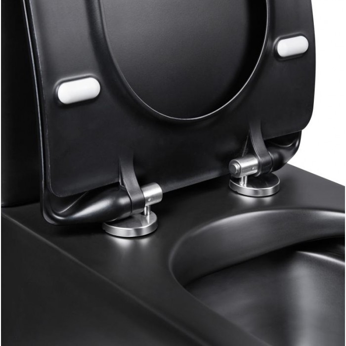 Напольный безободковый унитаз Qtap Scorpio Matt Black Напольный безободковый унитаз Qtap Scorpio Matt Black