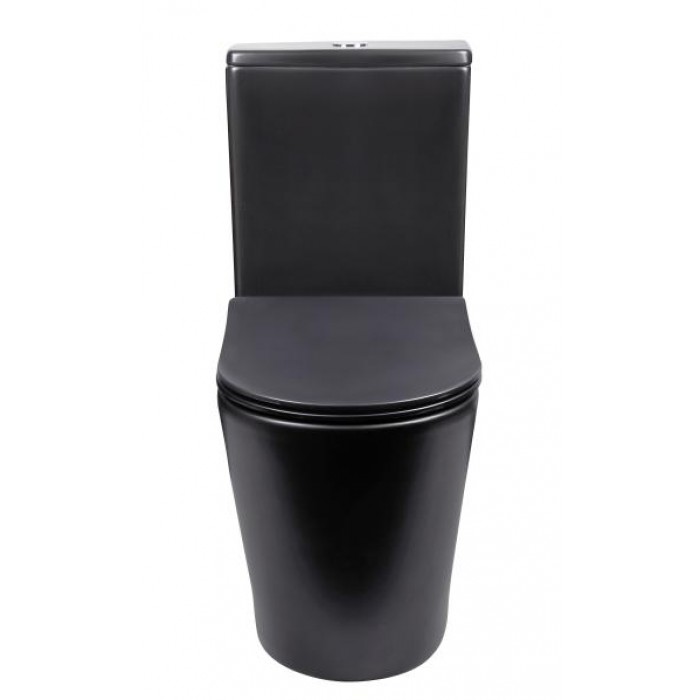 Напольный безободковый унитаз Qtap Scorpio Matt Black Напольный безободковый унитаз Qtap Scorpio Matt Black