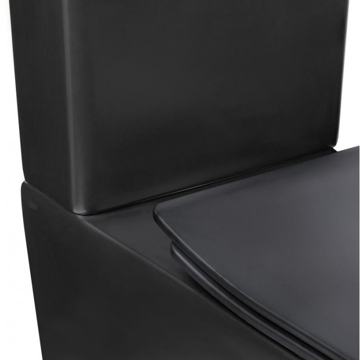 Напольный безободковый унитаз Qtap Scorpio Matt Black Напольный безободковый унитаз Qtap Scorpio Matt Black