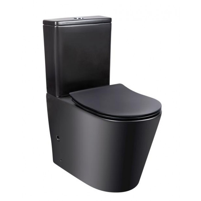 Напольный безободковый унитаз Qtap Scorpio Matt Black