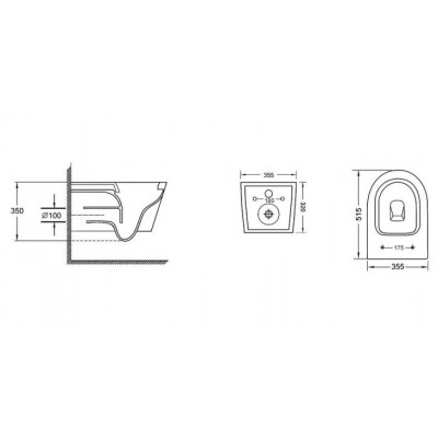 Подвесной безободковый унитаз Qtap Swan QT16335178W
