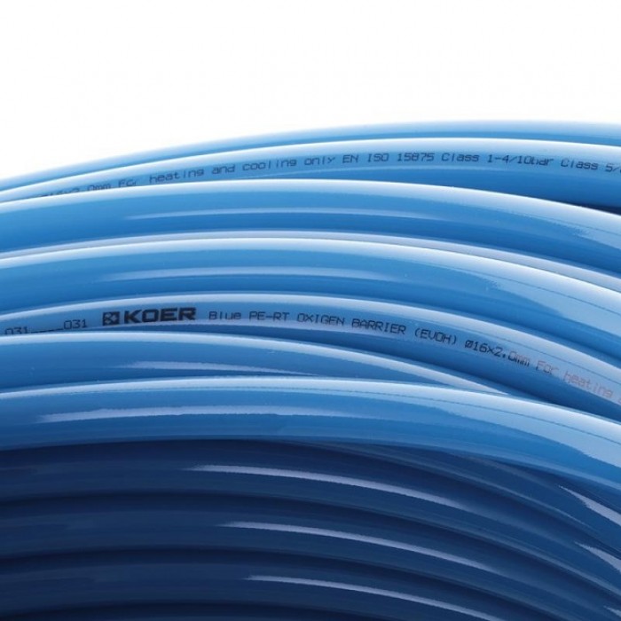 Труба для теплого пола KOER PERT EVOH (BLUE) 16х2.0 200м (KR3090) Труба для теплого пола KOER PERT EVOH (BLUE) 16х2.0 200м (KR3090)