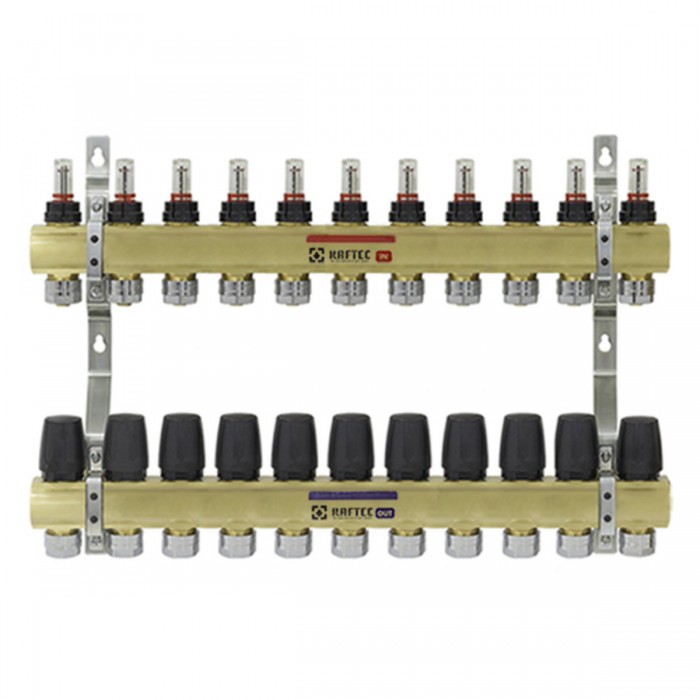 Колектор теплої підлоги Raftec Gold 1"х3/4" на 11 виходів (LCR-1.11) Колектор теплої підлоги Raftec Gold 1"х3/4" на 11 виходів (LCR-1.11)