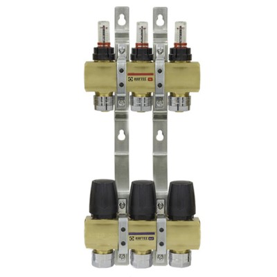 Коллектор теплого пола Raftec Gold 1"х3/4" на 3 выхода (LCR-1.3)