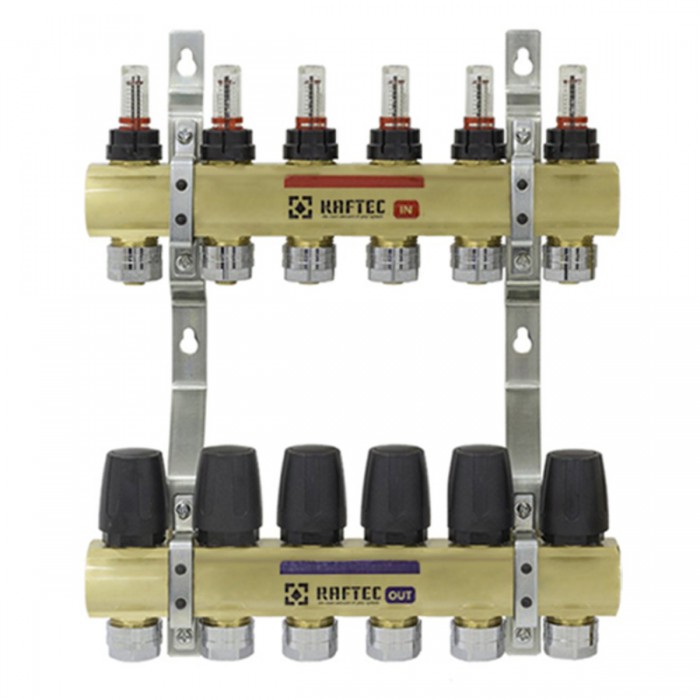 Колектор теплої підлоги Raftec Gold 1"х3/4" на 6 виходів (LCR-1.6) Колектор теплої підлоги Raftec Gold 1"х3/4" на 6 виходів (LCR-1.6)