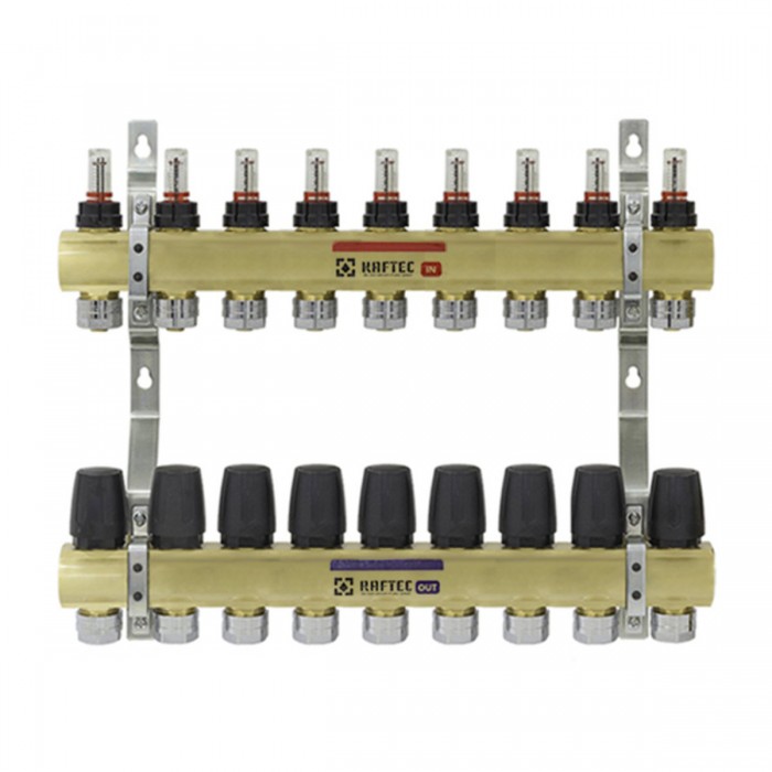 Колектор теплої підлоги Raftec Gold 1"х3/4" на 9 виходів (LCR-1.9) Колектор теплої підлоги Raftec Gold 1"х3/4" на 9 виходів (LCR-1.9)