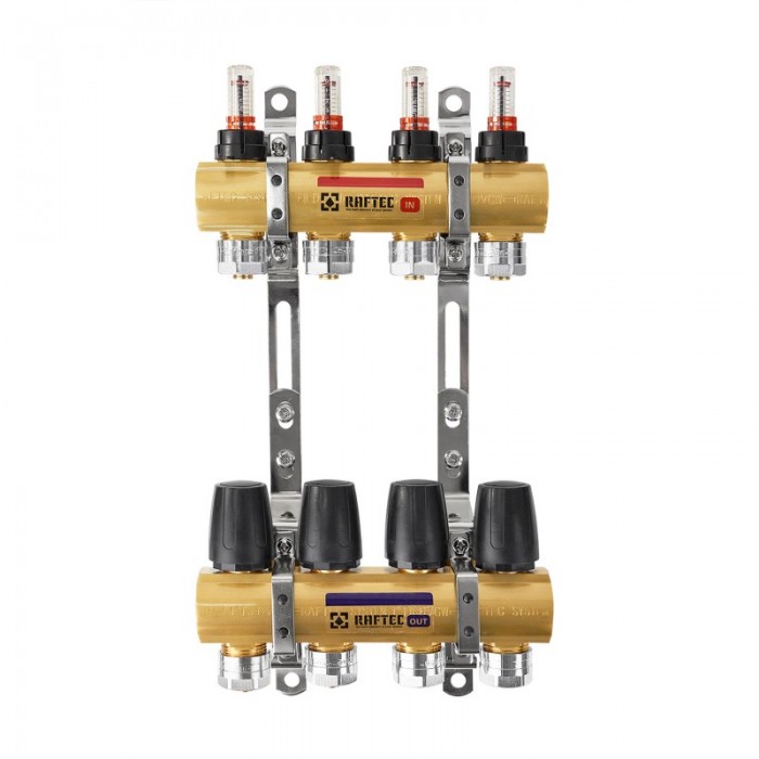 Коллектор теплого пола Raftec Gold 1"х3/4" на 2 выхода (LCR-1.2)