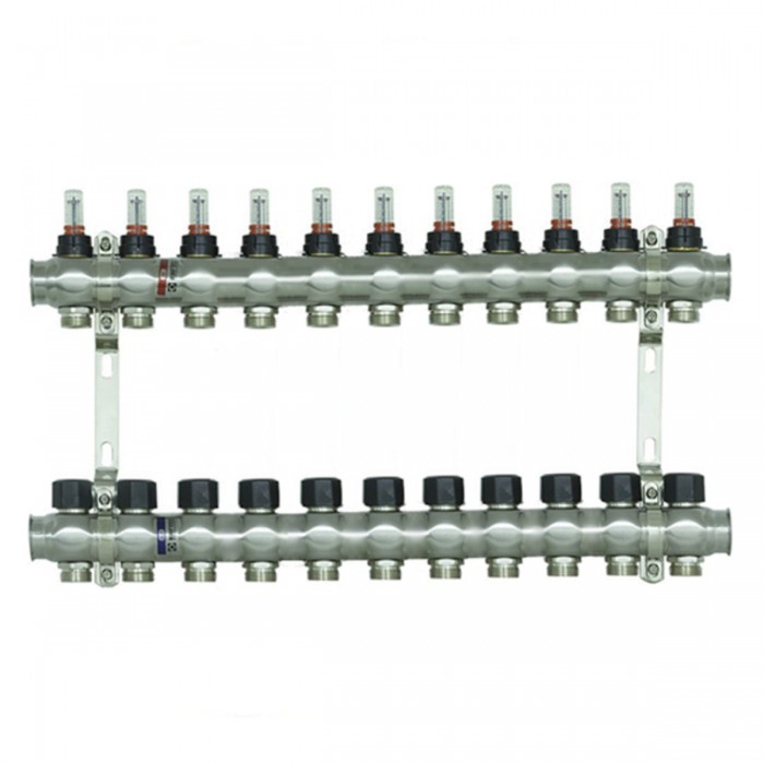 Колектор теплої підлоги Raftec INOX 1"х3/4" на 11 виходів (RC03-11) Колектор теплої підлоги Raftec INOX 1"х3/4" на 11 виходів (RC03-11)