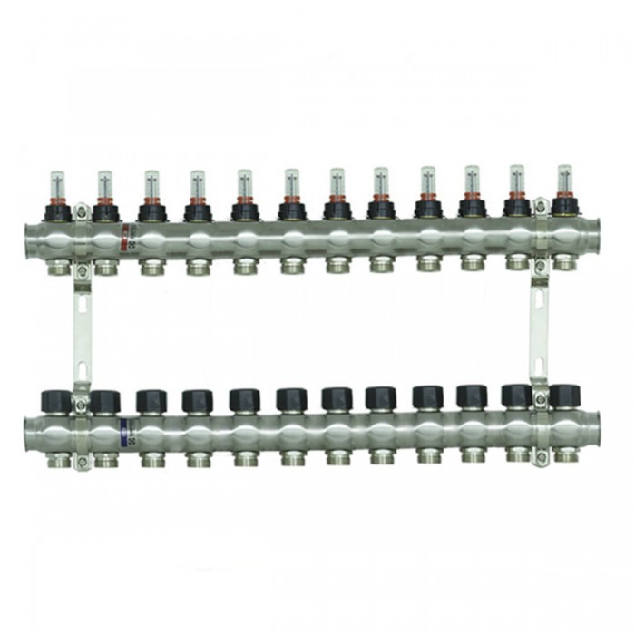 Колектор теплої підлоги Raftec INOX 1"х3/4" на 12 виходів (RC03-12) Колектор теплої підлоги Raftec INOX 1"х3/4" на 12 виходів (RC03-12)