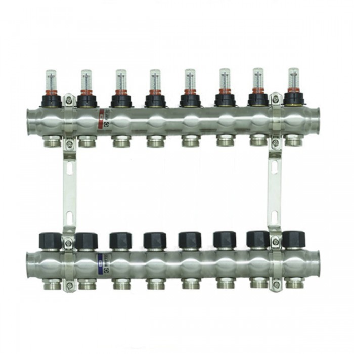 Колектор теплої підлоги Raftec INOX 1"х3/4" на 8 виходів (RC03-08) Колектор теплої підлоги Raftec INOX 1"х3/4" на 8 виходів (RC03-08)