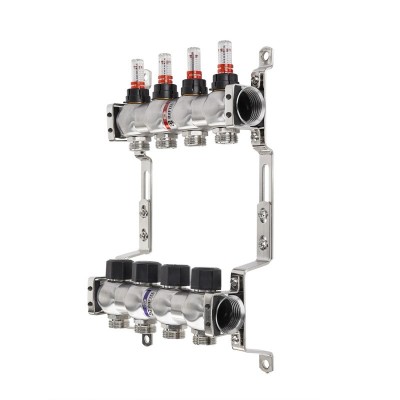 Коллектор теплого пола Raftec INOX 1"х3/4" на 3 выхода (RC03-03)