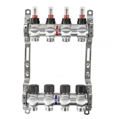 Коллектор теплого пола Raftec INOX 1"х3/4" на 2 выхода (RC03-02)