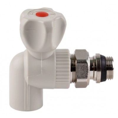 Кран радиаторный угловой Thermo Alliance 20х1/2" (латунный шар)