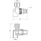 Кран радиаторный угловой Thermo Alliance 20х1/2" (латунный шар)